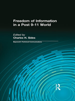 cover image of Freedom of Information in a Post 9-11 World